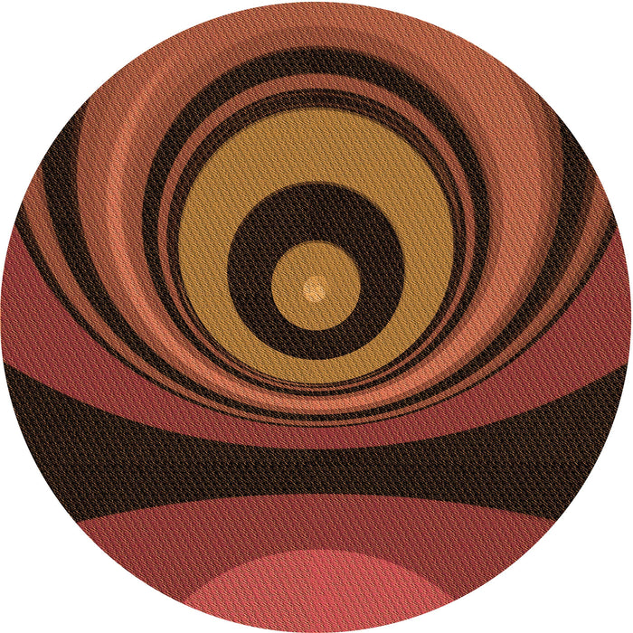 Square Patterned Mahogany Brown Rug, pat2021org