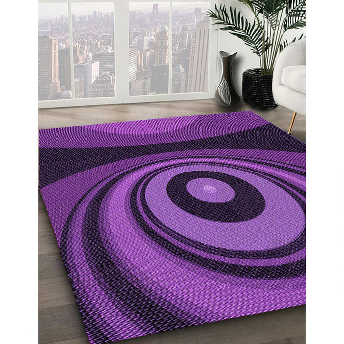 Patterned Purple Rug in Family Room, pat2021pur