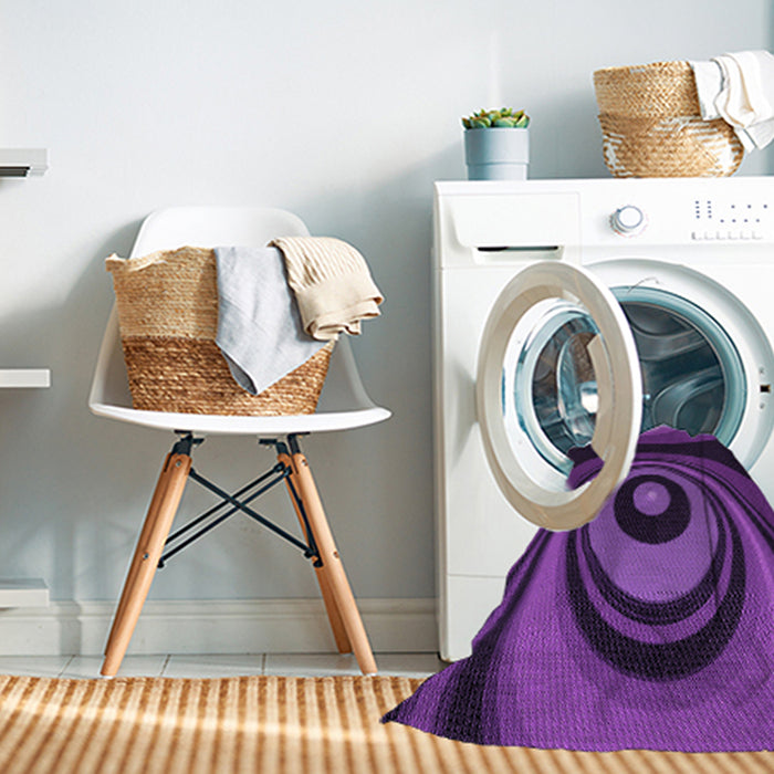 Machine Washable Transitional Purple Rug in a Washing Machine, wshpat2021pur