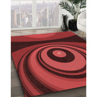 Patterned Cranberry Red Rug, pat2021rd