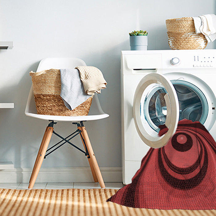 Machine Washable Transitional Cranberry Red Rug in a Washing Machine, wshpat2021rd