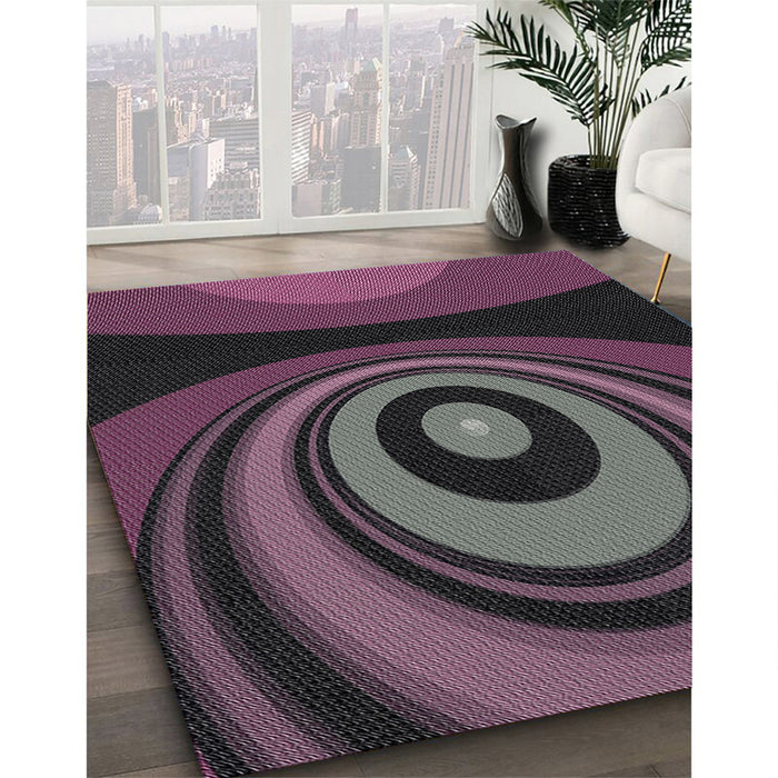 Machine Washable Transitional Purple Lily Purple Rug in a Family Room, wshpat2021