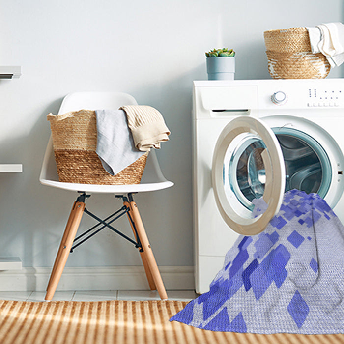 Machine Washable Transitional Blue Rug in a Washing Machine, wshpat2022blu