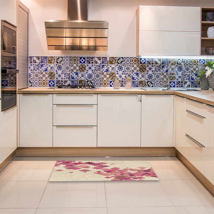 Patterned Vanilla Gold Rug in a Kitchen, pat2022brn