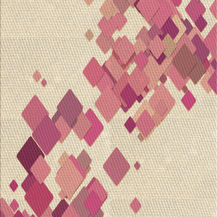 Square Patterned Vanilla Gold Rug, pat2022brn