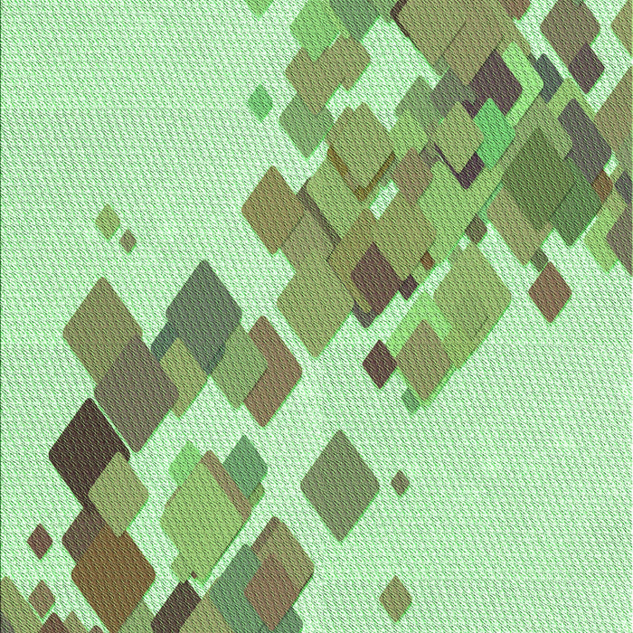 Machine Washable Transitional Green Rug, wshpat2022grn