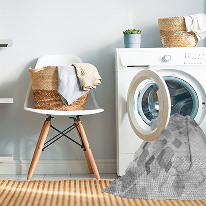 Machine Washable Transitional Platinum Gray Rug in a Washing Machine, wshpat2022gry