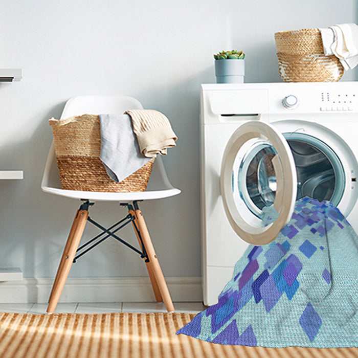 Machine Washable Transitional Blue Rug in a Washing Machine, wshpat2022lblu