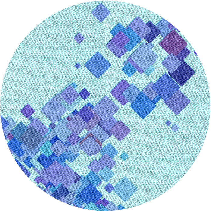 Square Patterned Blue Rug, pat2022lblu