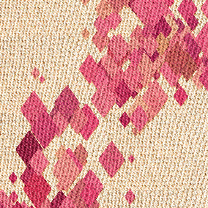 Patterned Deep Peach Orange Rug, pat2022org