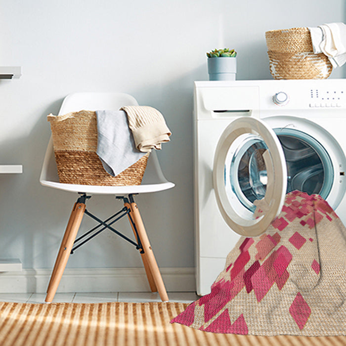 Machine Washable Transitional Deep Peach Orange Rug in a Washing Machine, wshpat2022org