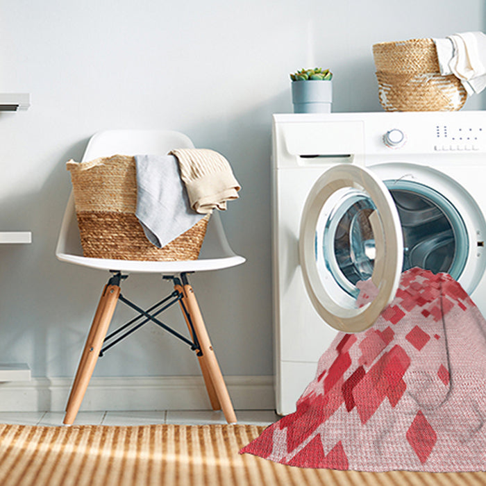 Machine Washable Transitional Pink Rug in a Washing Machine, wshpat2022rd