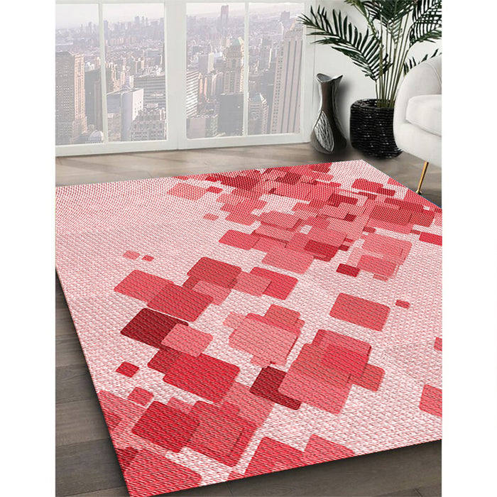 Machine Washable Transitional Pink Rug in a Family Room, wshpat2022rd