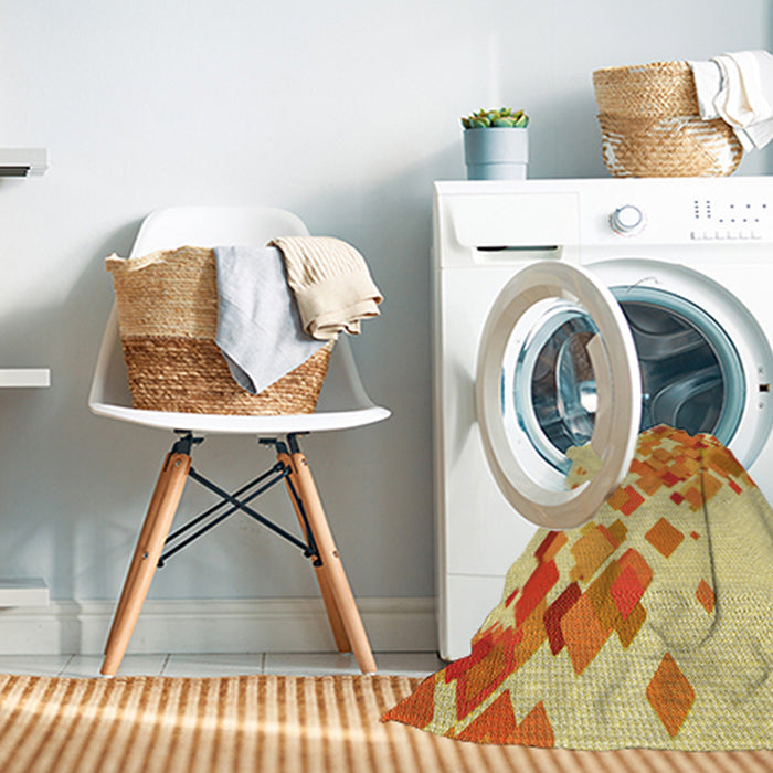 Machine Washable Transitional Neon Orange Rug in a Washing Machine, wshpat2022yw