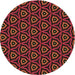 Square Patterned Red Wine or Wine Red Rug, pat2023brn