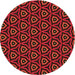 Square Patterned Red Brown Rug, pat2023org