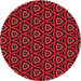 Square Patterned Saffron Red Rug, pat2023rd