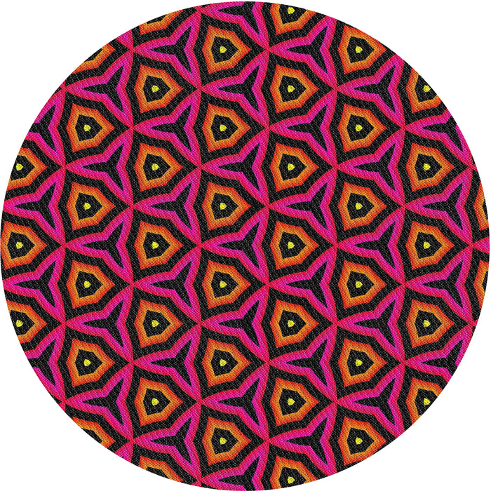 Sideview of Patterned Reddish Brown Novelty Rug, pat2023