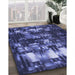 Patterned Light Slate Blue Rug in Family Room, pat2024blu