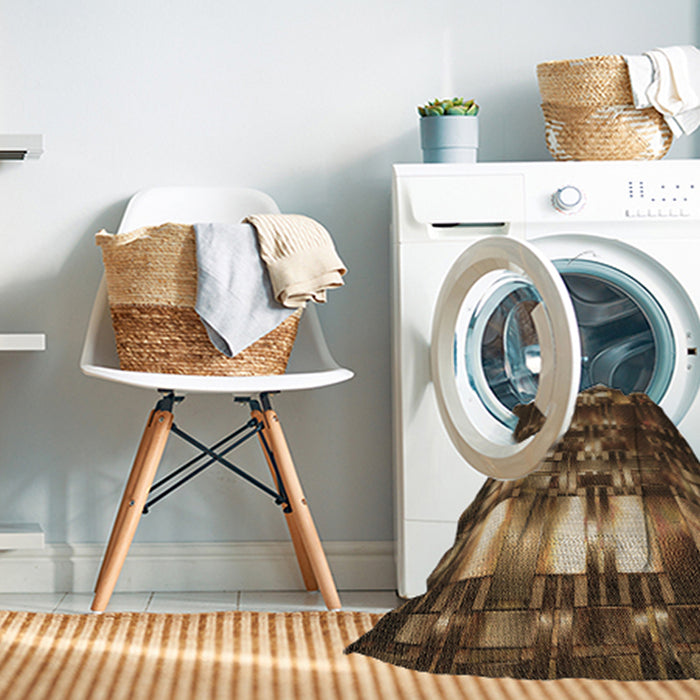 Machine Washable Transitional Night Red Rug in a Washing Machine, wshpat2024brn