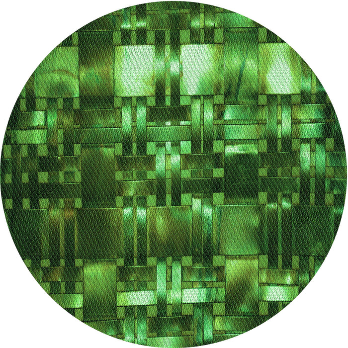 Square Patterned Deep Emerald Green Rug, pat2024grn