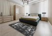 Patterned Gray Rug in a Bedroom, pat2024gry