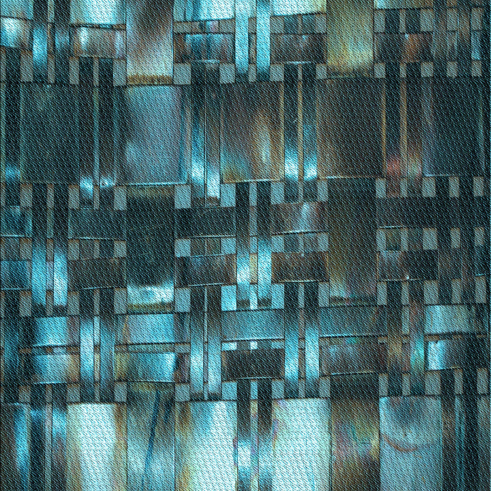 Patterned Dark Slate Grey Green Rug, pat2024lblu