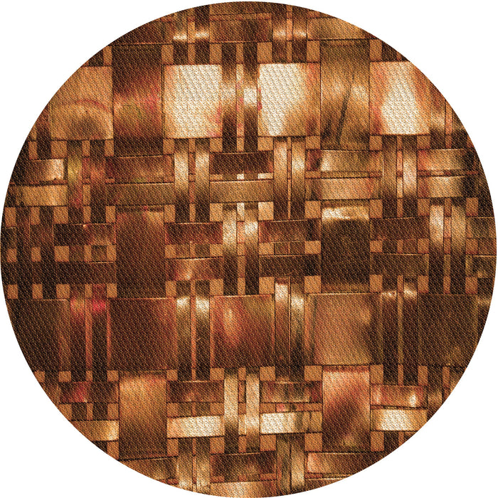 Square Patterned Orange Rug, pat2024org