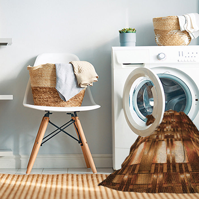 Machine Washable Transitional Orange Rug in a Washing Machine, wshpat2024org