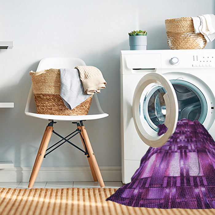 Machine Washable Transitional Purple Rug in a Washing Machine, wshpat2024pur