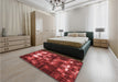 Patterned Red Rug in a Bedroom, pat2024rd