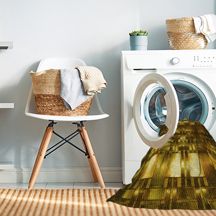 Machine Washable Transitional Cinnamon Brown Rug in a Washing Machine, wshpat2024yw