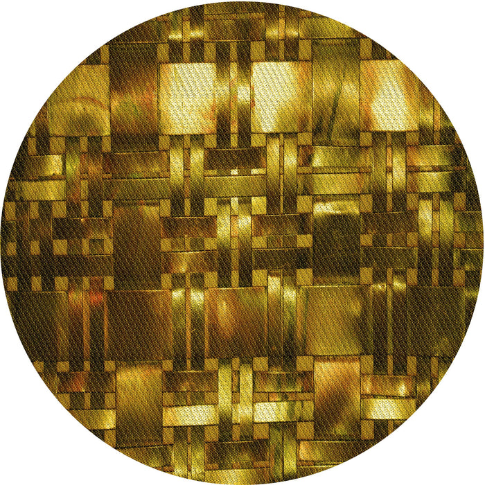 Square Patterned Cinnamon Brown Rug, pat2024yw