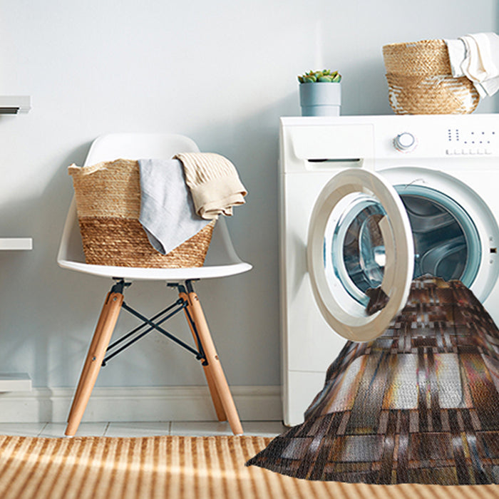 Machine Washable Transitional Night Red Rug in a Washing Machine, wshpat2024