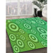 Patterned Neon Green Rug in Family Room, pat2025grn