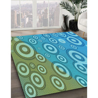 Patterned Deep-Sea Green Rug, pat2025lblu