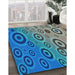 Machine Washable Transitional Blue Rug in a Family Room, wshpat2026lblu