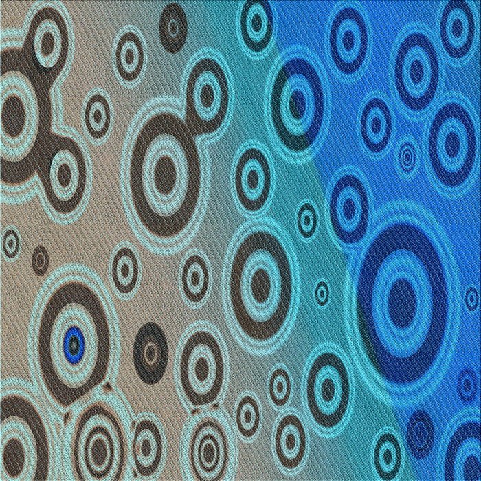 Round Machine Washable Transitional Blue Rug, wshpat2026lblu