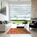 Square Patterned Red Rug in a Living Room, pat2026org