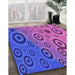 Patterned Dark Orchid Purple Rug in Family Room, pat2026pur