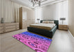 Patterned Dark Orchid Purple Rug in a Bedroom, pat2026pur