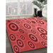 Patterned Red Rug in Family Room, pat2026rd