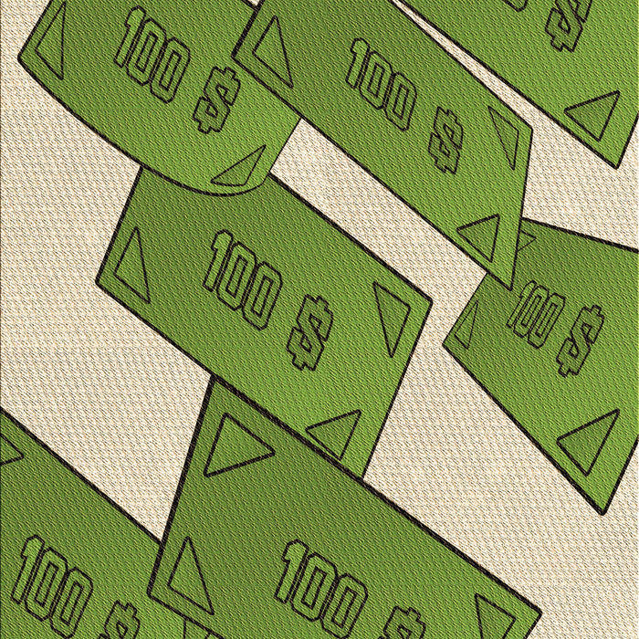 Patterned Green Rug, pat2027brn