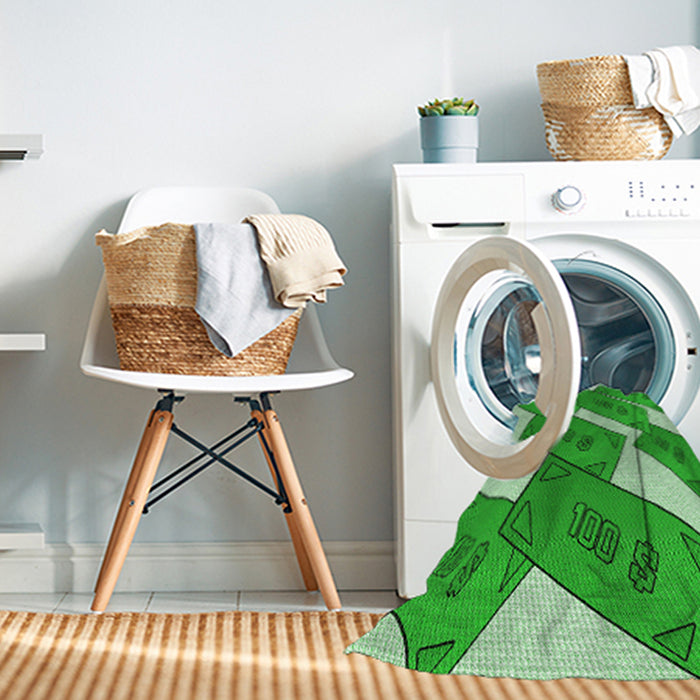 Machine Washable Transitional Green Rug in a Washing Machine, wshpat2027grn