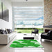 Square Patterned Green Rug in a Living Room, pat2027grn