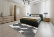 Patterned Silver Gray Rug in a Bedroom, pat2027gry