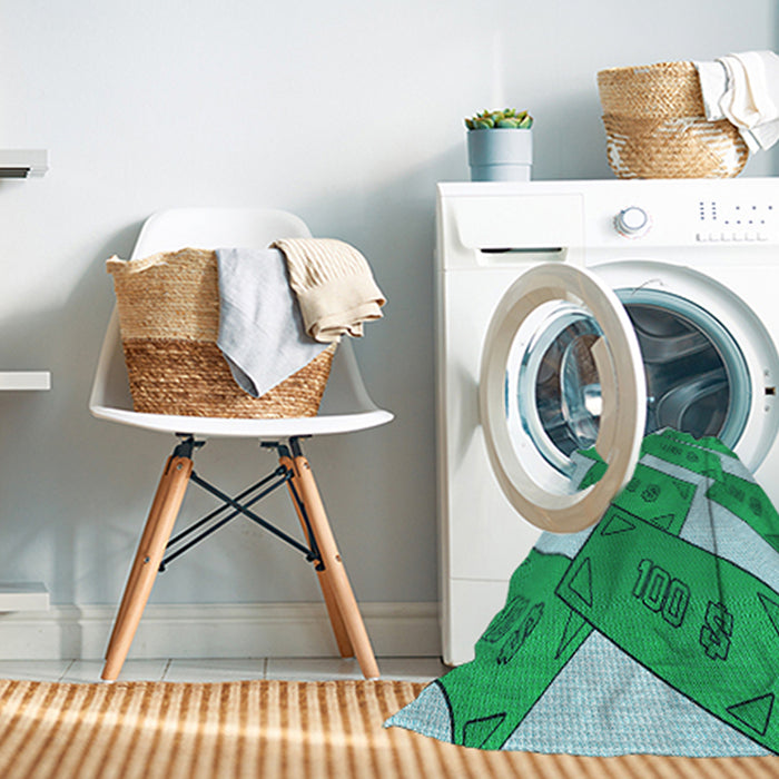 Machine Washable Transitional Lime Mint Green Rug in a Washing Machine, wshpat2027lblu