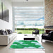 Square Patterned Lime Mint Green Rug in a Living Room, pat2027lblu