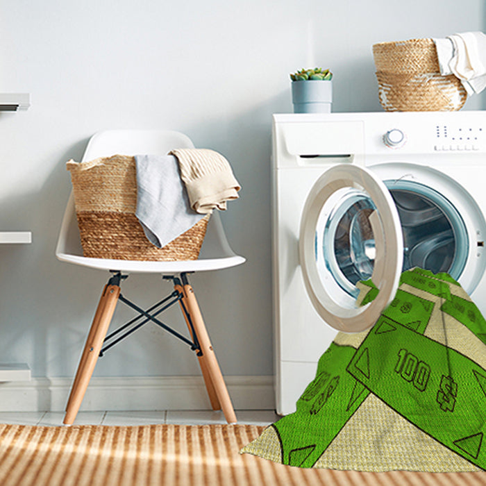 Machine Washable Transitional Dark Lime Green Rug in a Washing Machine, wshpat2027yw