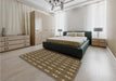 Patterned Copper Brown Rug in a Bedroom, pat2028brn